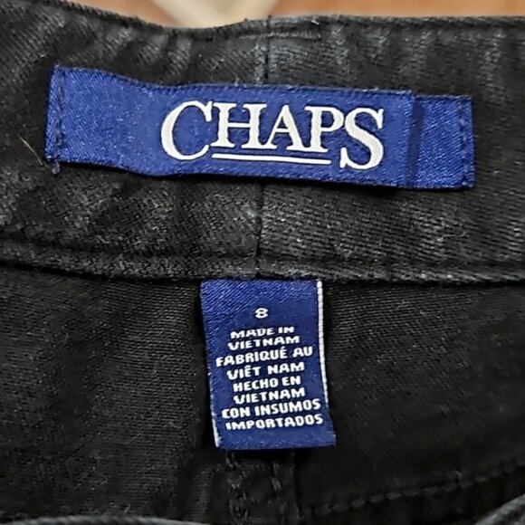 Chaps Mid Rise Straight Leg Pant Size 8 Women's Black Casual Preppy Pockets - Picture 8 of 9